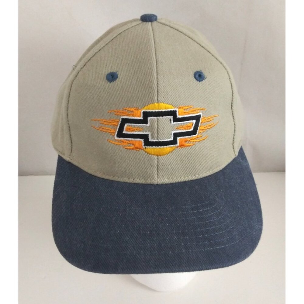 Vintage Hot Rods Chevrolet Embroidered Logo With Flames Snapback Baseball Cap